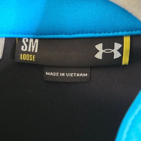 Under Armour Men's Loose Fit Full-Zip Jacket Size S Blue & Black Polyester - Picture 5 of 5